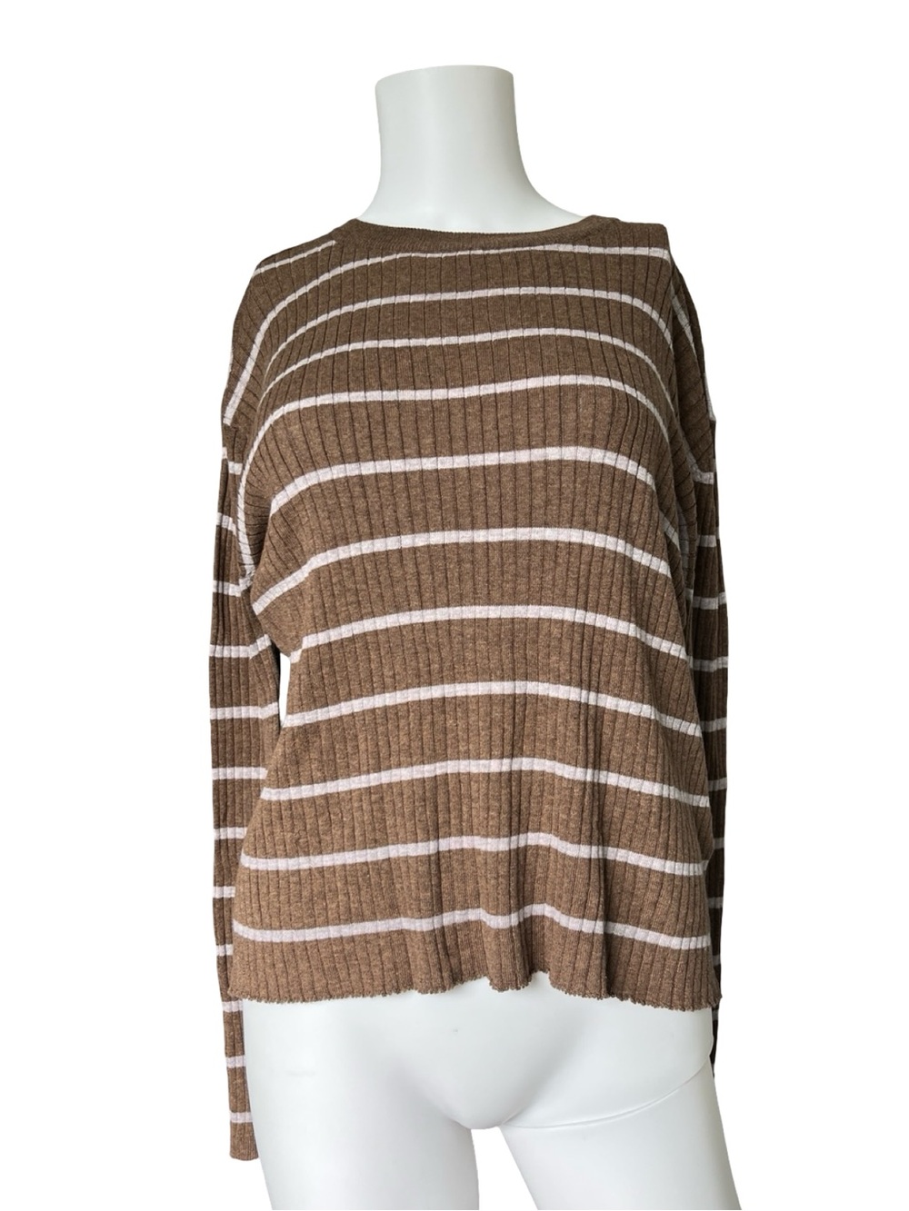 NEW Thread & Supply Sweater Stripe Knit Neutral Classic Womens Size Small